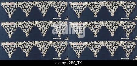 Bordatura, Italiano, Venezia, 16th secolo, Italiano, Venezia, merletto A Bobina, 2 3/4 × 10 1/4 in. (7 × 26 cm), Textiles-Laces Foto Stock