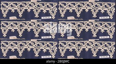 Bordatura, Italiano, 16th secolo, Italiano, merletto A Bobina, L. 6 3/4 x W. 2 pollici (17.1 x 5.1 cm), Textiles-Laces Foto Stock