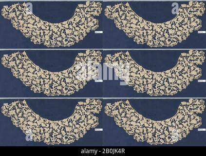 Collare, irlandese, ca. 1850, Irlandese, Crochet, L. 12 1/2 x W. 3 3/4 pollici, 31,8 x 9,5 cm, Textiles-Laces Foto Stock