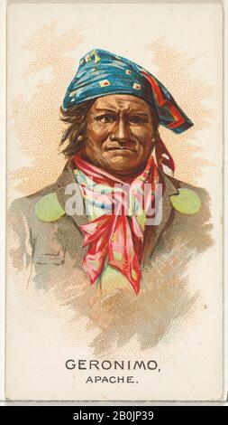 Pubblicato da Allen & Ginter, Geronimo, Apache, dalla serie americana Indian Chiefs (N2) per Allen & Ginter Sigarette Brands, 1888, Commercial color litografia, foglio: 2 3/4 x 1 1/2 in. (7 x 3,8 cm Foto Stock