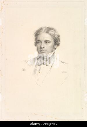 Dopo George Richmond, Ritratto Di Michael Faraday, Dopo George Richmond (British, Brompton 1809–1896 London), William Holl, Il Giovane (British, Plaistow 1807–1871 London), Michael Faraday (British, 1791–1867), 1852, Incisione A Paletto, Piatto: 12 15/16 × 9 In. (32,8 × 22,8 cm), foglio: 17 3/8 × 11 5/8 in. (44,1 × 29,5 cm), stampe Foto Stock
