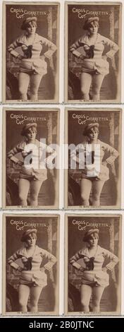 Pubblicato da W. Duke, Sons & Co., numero di carta 96, Miss Greene, dagli Attori e Attrici serie (N145-2) rilasciato da Duke Sons & Co. Per promuovere Cross Cut Sigarette, 1880s, Albumen fotografia, foglio: 2 5/8 × 1 7/16 in. (6,6 × 3,7 cm Foto Stock