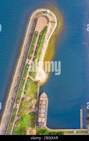 Argine nel Parco Nazionale Mezhigorye, vista dei droni. Foto Stock