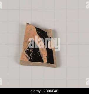 Frammento di terracotta di forma aperta, etrusca, classica, Data fine 5th/inizio 4th secolo a.C., etrusca, Terracotta; tecnica prasica, Vasi Foto Stock