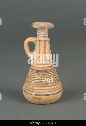 Juglet, cipriota, Cyco-arcaico i, Data 750–600 a.C., cipriota, Terracotta, 3 5/8in. (9,2 cm), Vasi Foto Stock