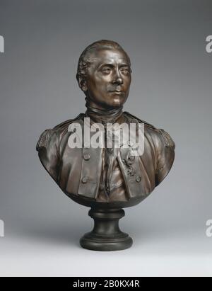 Dopo un modello di Jean Antoine Houdon, John Paul Jones (1747–1792), francese, Dopo un modello di Jean Antoine Houdon (francese, Versailles 1741–1828 Parigi), 1903, dopo un modello di 1781, francese, bronzo, altezza: 27 5/8 in. (70,2 cm), scultura-bronzo Foto Stock