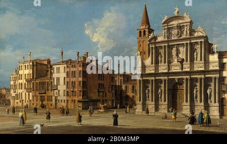 Canaletto (Canale Giovanni Antonio), Campo Santa Maria Zobenigo, Venezia, Canaletto (Canale Giovanni Antonio) (Venezia 1697–1768 Venezia), 1730s, Olio Su Tela, 18 1/2 × 30 3/4 In. (47 × 78,1 cm), Dipinti Foto Stock