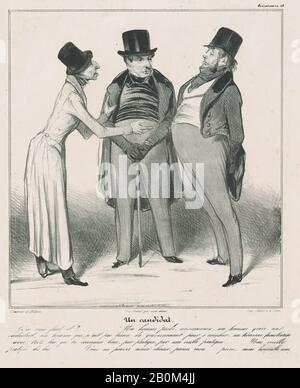 Honoré Daumier, Plate 48: Un Candidato, di 'Caricaturana', pubblicato in Les Robert Macaires, 'Caricaturana', Honoré Daumier (francese, Marsiglia 1808–1879 Valmondois), Charles Philipon (francese, Lione 1800–1862 Parigi), 1838, Litograph on wove paper; secondo stato di due (Delteil), immagine: × 9/9. (24,3 × 22,2 cm), foglio: 13 7/16 × 10 3/16 in. (34,1 × 25,9 cm), stampe Foto Stock