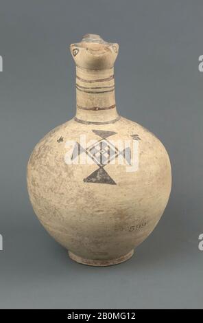 Juglet, cipriota, Cyco-arcaico i, Data 750–600 a.C., cipriota, Terracotta, 8 1/8in. (20,6 cm), Vasi Foto Stock