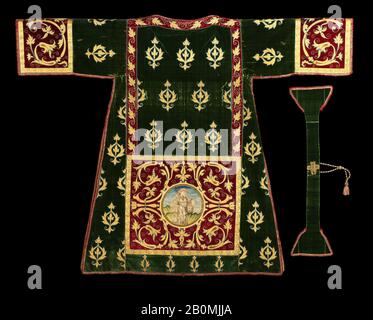 Dalmatic e manichino, Italiano, quarto quarto quarto quarto quarto quarto 17th quarto secolo, Italiano, Seta, metallo, lunghezza a CB (a): 47 in. (119,4 cm), b): 31" (78,7 cm Foto Stock
