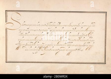 Anonimo, Calligrafico Excersize in italiano (Cursive script), Anonimo francese o fiammingo, inizio 17th secolo, penna e inchiostro nero e marrone., Totale: 6 3/4 × 11 1/16 in. (17,1 × 28,1 cm Foto Stock