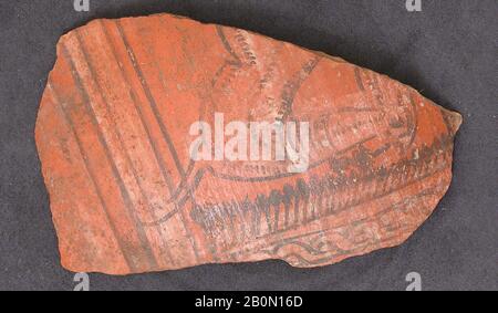 Frammento, 6th secolo, Attribuito all'Egitto, Earthenware, 5 1/8 x 3 5/8 in. (13 x 9,2 cm), ceramica Foto Stock