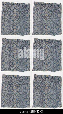 Frammento, 17th-18th secolo, Realizzato in Turchia, seta, 6 1/4 x 7 pollici. (15,9 x 17,8 cm), Textiles Foto Stock