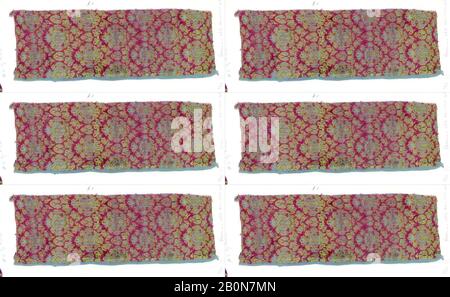 Frammento, 17th-18th secolo, Fatto in Iran, seta, 10 x 3 1/2 in. (25,4 x 8,9 cm), Textiles Foto Stock