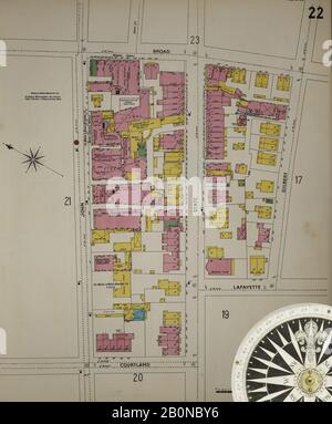 Immagine 23 Della Mappa Sanborn Fire Insurance Di Bridgeport, Fairfield County, Connecticut. 1898. 75 fogli. Bound, America, mappa stradale con una bussola Del Xix Secolo Foto Stock