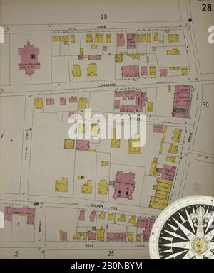 Immagine 29 Della Mappa Sanborn Fire Insurance Da Bridgeport, Fairfield County, Connecticut. 1898. 75 fogli. Bound, America, mappa stradale con una bussola Del Xix Secolo Foto Stock