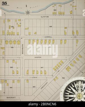 Immagine 36 Della Mappa Sanborn Fire Insurance Di Chelsea, Contea Di Suffolk, Massachusetts. 1894. 38 fogli. Bound, America, mappa stradale con una bussola Del Xix Secolo Foto Stock