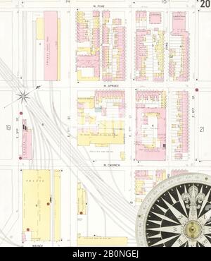 Immagine 27 Della Mappa Sanborn Fire Insurance Di Wilmington, New Castle County, Delaware. 1901. 80 fogli, America, mappa stradale con una bussola Del Xix Secolo Foto Stock