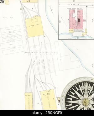 Immagine 32 Della Mappa Sanborn Fire Insurance Di Wilmington, New Castle County, Delaware. 1901. 80 fogli, America, mappa stradale con una bussola Del Xix Secolo Foto Stock