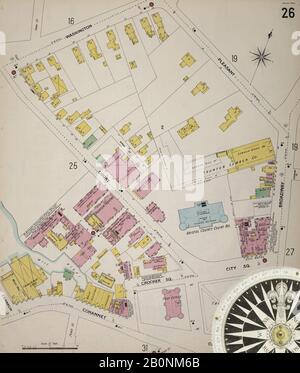 Immagine 27 Della Mappa Sanborn Fire Insurance Di Taunton, Bristol County, Massachusetts. 1898. 57 fogli. Bound, America, mappa stradale con una bussola Del Xix Secolo Foto Stock