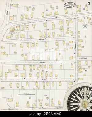 Immagine 2 Della Mappa Sanborn Fire Insurance Di Wakefield, Middlesex County, Massachusetts. Giu 1892. 7 foglio(i).output.jpg,'Image 3 di Sanborn Fire Insurance Map da Wakefield, Middlesex County, Massachusetts. Giu 1892. 7 fogli, America, mappa stradale con una bussola Del Xix Secolo Foto Stock