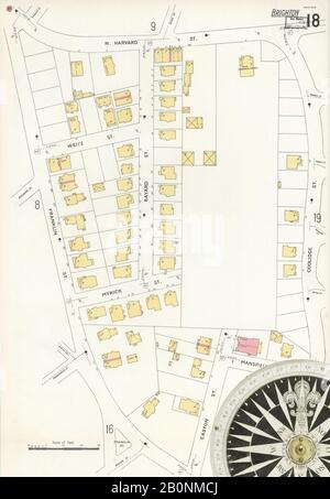Immagine 19 Della Mappa Sanborn Fire Insurance Di Boston, Contea Di Suffolk, Massachusetts. Vol. 6, 1898. 121 fogli. Bound, America, mappa stradale con una bussola Del Xix Secolo Foto Stock