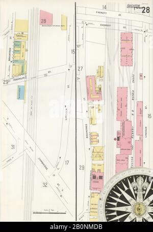 Immagine 29 Della Mappa Sanborn Fire Insurance Di Boston, Contea Di Suffolk, Massachusetts. Vol. 6, 1898. 121 fogli. Bound, America, mappa stradale con una bussola Del Xix Secolo Foto Stock