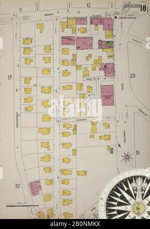 Immagine 19 Della Mappa Sanborn Fire Insurance Di Boston, Contea Di Suffolk, Massachusetts. Vol. 8, 1899. 113 fogli. Bound, America, mappa stradale con una bussola Del Xix Secolo Foto Stock