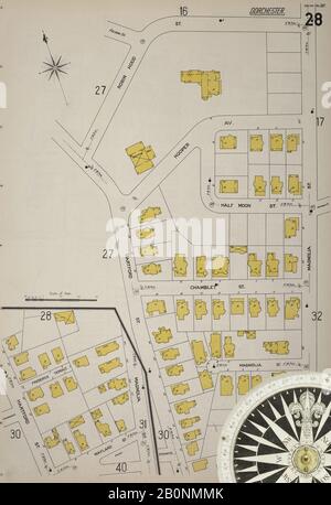 Immagine 29 Della Mappa Sanborn Fire Insurance Di Boston, Contea Di Suffolk, Massachusetts. Vol. 8, 1899. 113 fogli. Bound, America, mappa stradale con una bussola Del Xix Secolo Foto Stock