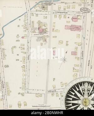 Immagine 7 Della Mappa Sanborn Fire Insurance Di Orange, Essex County, New Jersey. Apr 1885. 12 fogli, America, mappa stradale con una bussola Del Xix Secolo Foto Stock