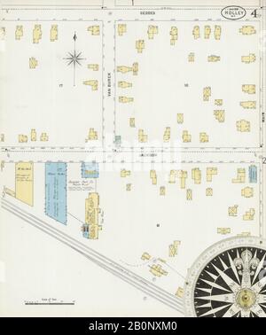 Immagine 4 Della Mappa Sanborn Fire Insurance Di Holley, Orleans County, New York. Gen 1898. 4 fogli, America, mappa stradale con una bussola Del Xix Secolo Foto Stock