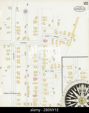 Immagine 22 Della Mappa Sanborn Fire Insurance Di Hornell, Contea Di Steuben, New York. Lug 1898. 24 fogli. Include Arkport, America, mappa stradale con una bussola Del Xix Secolo Foto Stock