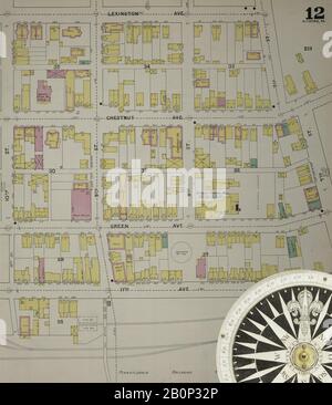 Immagine 13 Della Mappa Sanborn Fire Insurance Di Altoona, Blair County, Pennsylvania. 1894. 43 fogli. Bound, America, mappa stradale con una bussola Del Xix Secolo Foto Stock