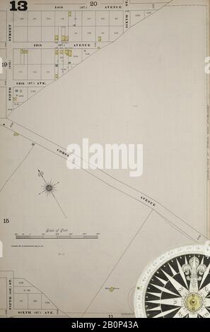 Immagine 18 Della Mappa Sanborn Fire Insurance Da New York, Bronx, Manhattan, New York. 1890 - 1902 Vol. B, 1897. 57 fogli. Mappa chiave per l'edizione. Bound, America, mappa stradale con una bussola Del Xix Secolo Foto Stock