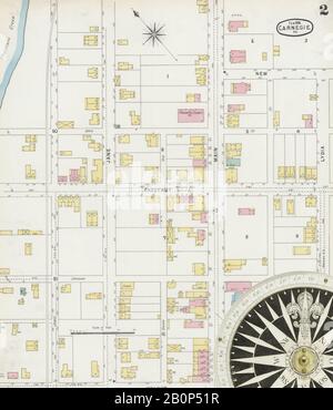 Immagine 2 Della Mappa Sanborn Fire Insurance Di Carnegie, Allegheny County, Pennsylvania. Feb 1896. 6 fogli, America, mappa stradale con una bussola Del Xix Secolo Foto Stock
