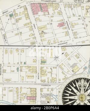 Immagine 3 Della Mappa Sanborn Fire Insurance Di Du Bois, Clearfield County, Pennsylvania. Gen 1887. 6 fogli, America, mappa stradale con una bussola Del Xix Secolo Foto Stock