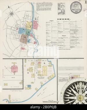 Immagine 1 Della Mappa Sanborn Fire Insurance Da Port Chester, Westchester County, New York. Giu 1890. 7 fogli, America, mappa stradale con una bussola Del Xix Secolo Foto Stock