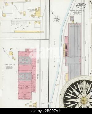 Immagine 5 Della Mappa Sanborn Fire Insurance Di Ford City, Armstrong County, Pennsylvania. Ago 1899. 5 fogli, America, mappa stradale con una bussola Del Xix Secolo Foto Stock