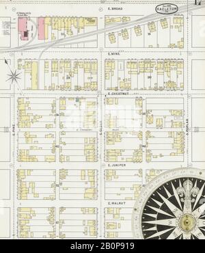 Immagine 17 Della Mappa Sanborn Fire Insurance Di Hazleton, Luzerne County, Pennsylvania. Dic 1895. 24 fogli, America, mappa stradale con una bussola Del Xix Secolo Foto Stock