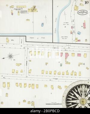Immagine 10 Della Mappa Sanborn Fire Insurance Di Saugerties, Ulster County, New York. Apr 1898. 10 fogli, America, mappa stradale con una bussola Del Xix Secolo Foto Stock