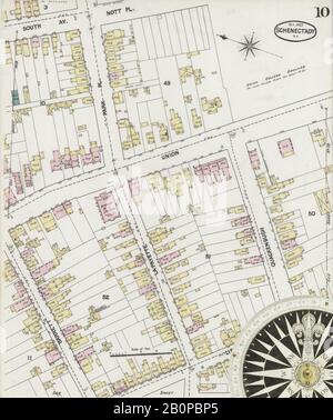 Immagine 10 Della Mappa Sanborn Fire Insurance Di Schenectady, Schenectady County, New York. Ott 1889. 23 fogli, America, mappa stradale con una bussola Del Xix Secolo Foto Stock