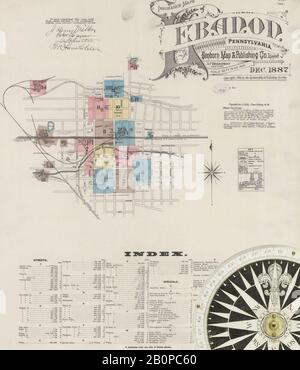 Immagine 1 Della Mappa Sanborn Fire Insurance Dal Libano, Lebanon County, Pennsylvania. Dic 1887. 14 fogli, America, mappa stradale con una bussola Del Xix Secolo Foto Stock