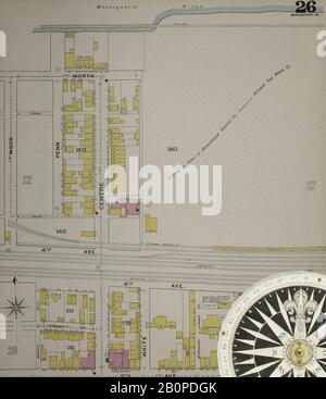 Immagine 27 della mappa Sanborn Fire Insurance di McKeesport, Allegheny County, Pennsylvania. 1894. 40 fogli. Bound, America, mappa stradale con una bussola Del Xix Secolo Foto Stock