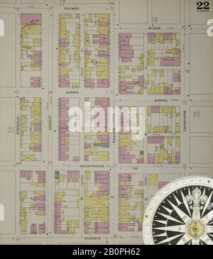 Immagine 23 Della Mappa Sanborn Fire Insurance Di Allegheny, Allegheny County, Pennsylvania. 1893. 125 fogli. Bound, America, mappa stradale con una bussola Del Xix Secolo Foto Stock