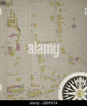 Immagine 36 Della Mappa Sanborn Fire Insurance Di Allegheny, Allegheny County, Pennsylvania. 1893. 125 fogli. Bound, America, mappa stradale con una bussola Del Xix Secolo Foto Stock