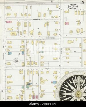 Immagine 15 Della Mappa Sanborn Fire Insurance Di Pittston, Luzerne County, Pennsylvania. Nov 1896. 17 fogli, America, mappa stradale con una bussola Del Xix Secolo Foto Stock