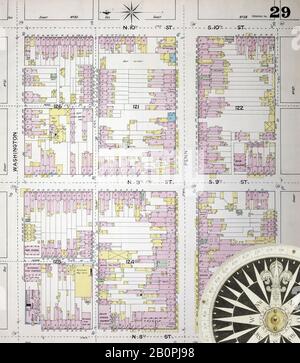 Immagine 29 Della Mappa Sanborn Fire Insurance Da Reading, Berks County, Pennsylvania. 1887. 48 fogli. Bound, America, mappa stradale con una bussola Del Xix Secolo Foto Stock