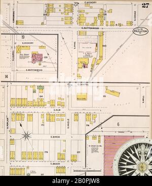 Immagine 27 Della Mappa Sanborn Fire Insurance Da Springfield, Greene County, Missouri. Ago 1902. 38 fogli, America, mappa stradale con una bussola Del Xix Secolo Foto Stock