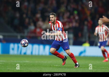 Madrid, Spagna. 18th Feb, 2020. Calcio : UEFA Champions League Round di 16 1st di calcio tra Atletico de Madrid 1-0 Liverpool FC all'Estadio Metropolitano di Madrid, Spagna . Credito: Mutsu Kawamori/Aflo/Alamy Live News Foto Stock