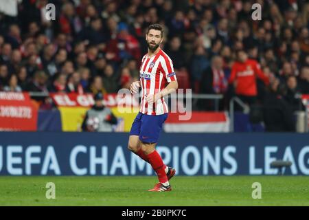 Madrid, Spagna. 18th Feb, 2020. Felipe (Atletico) Calcio : UEFA Champions League Round di 16 1st tappa partita tra Atletico de Madrid 1-0 Liverpool FC all'Estadio Metropolitano di Madrid, Spagna . Credito: Mutsu Kawamori/Aflo/Alamy Live News Foto Stock